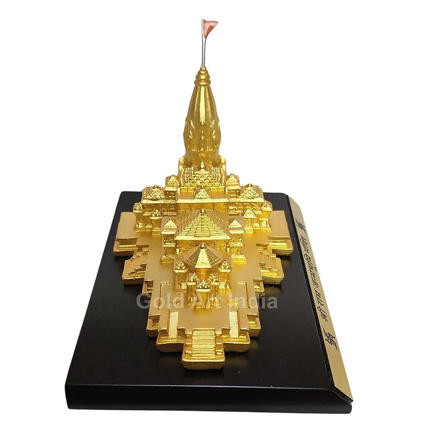 Gold Art India Ram Mandir Ayodhya Gold Plated Matte 24 Karat Minature  Large