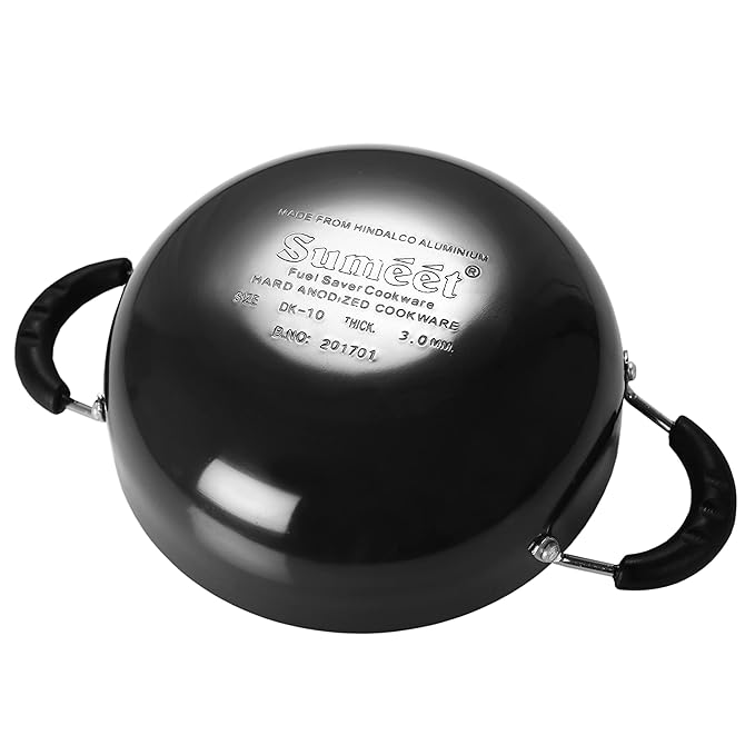 Sumeet Aluminium Mini Deep Kadai 750 mlHard Anodised Black