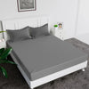 Kuber Industries Double Bedsheet with 2 Pillow Covers 144 TC Glace Cotton Bedsheet Gray