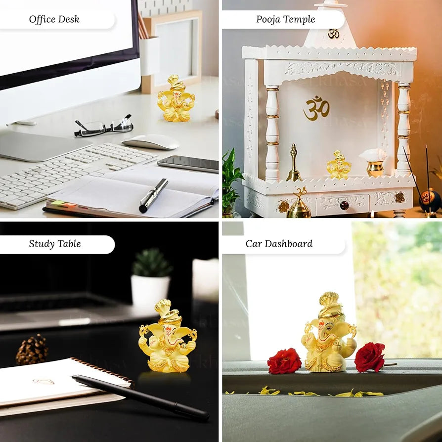 Ekhasa Ganesh Idol for Car Dashboard Ganpati Idol for Cars Ivory 3