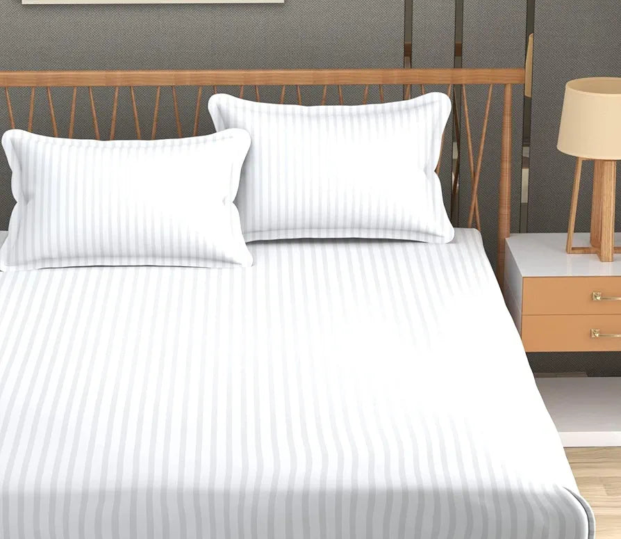 Fresh From Loom Microfiber Soft Skin Safe Breathable King Size Flat Bedsheets Set with 2 Pillow Covers White