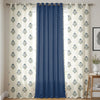 Urban Space Cotton Curtains for Door Combo Set of 3 Curtains 7 feet Long Room Darkening Curtain Tieback & Eyelets Included with Curtains Liberty Blue & Aura Indigo
