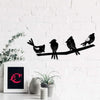 Ecraftindia Birds on a Branch Black Engineered Wood Cutout Wall Art Decor | Nature, Bird Wall Hanging