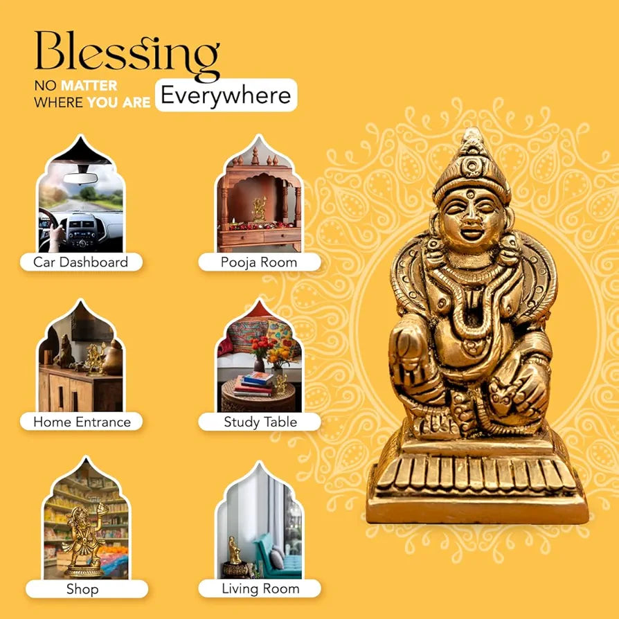 Ekhasa Pure Brass Kuber Murti  Kuber Statue for Vastu