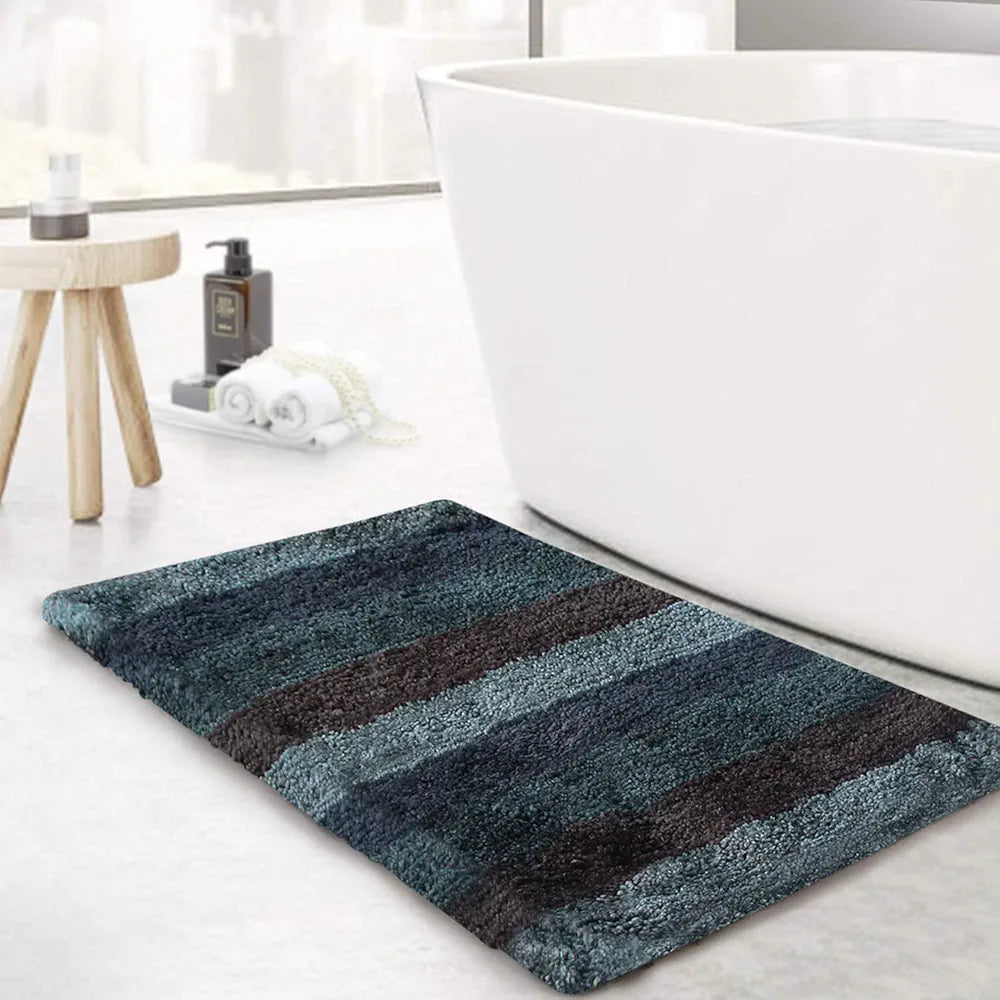 Luxe Home Jericho Doormat 2500 GSM Super Soft Microfiber Anti-Skid Mat Colour Burnt Green 40x60 cm (Pack of 2)