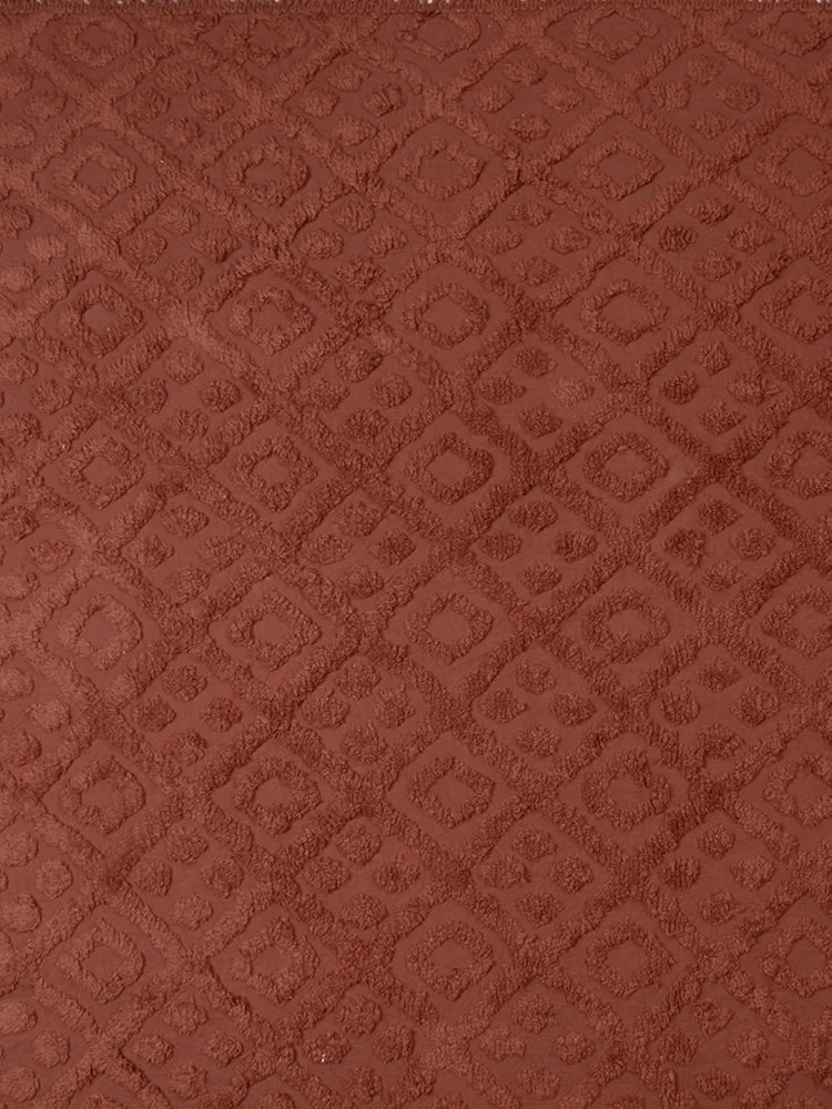 Saral Home Easy Living Soft Cotton Unique Design Tufted Throw Sofa Cover Colour Brown (Packof 2)