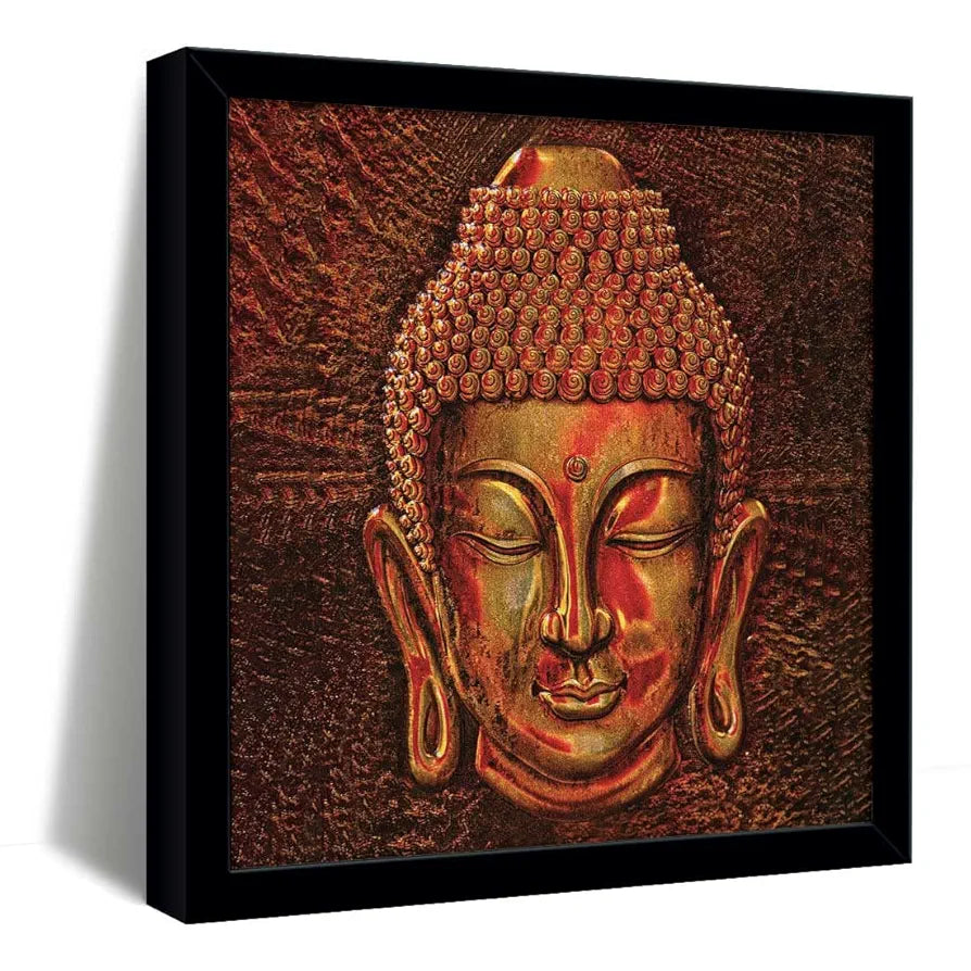 ArtX Golden Buddha Big Canvas Painting For Living Room With Frame