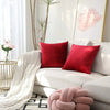 Aerohaven Premium Velvet Reversible Decorative Throw Pillow/Cushion Covers with Invisible Zipper (Maroon Colour Pack of 2)