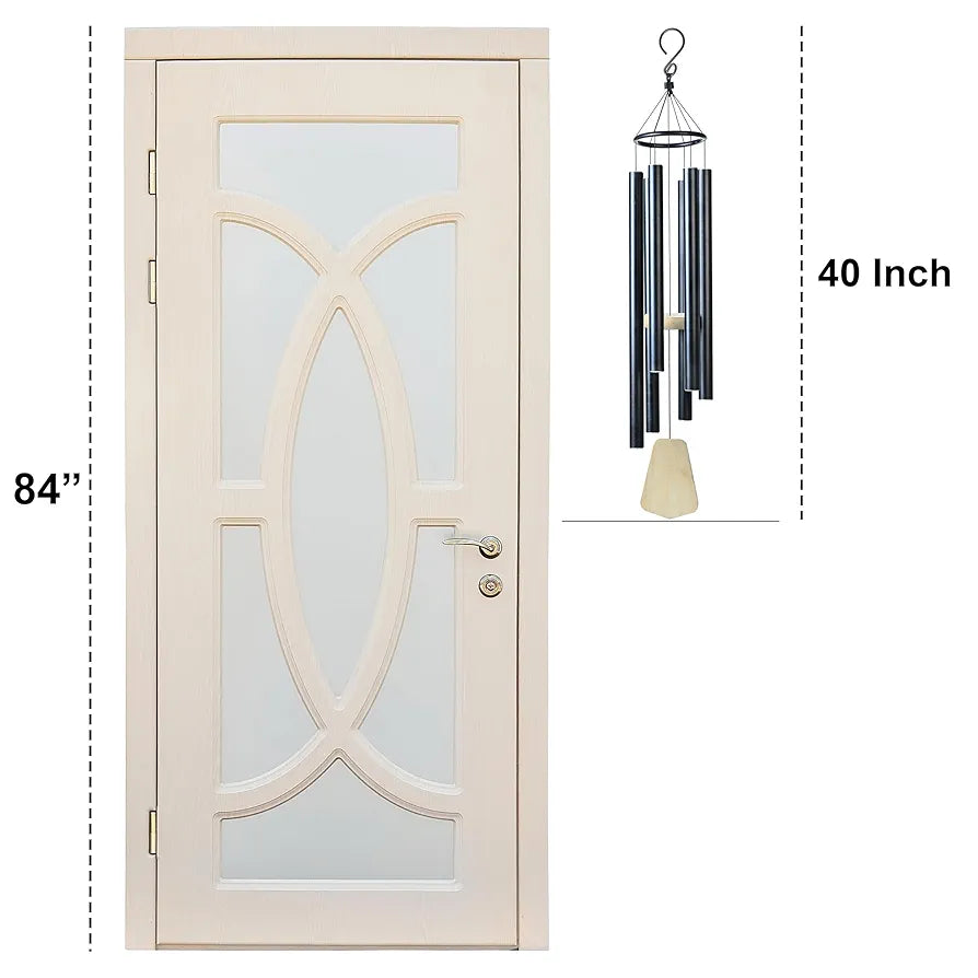 Zaicus 41 Inch Large Wind Chime Black Wind Chime-031