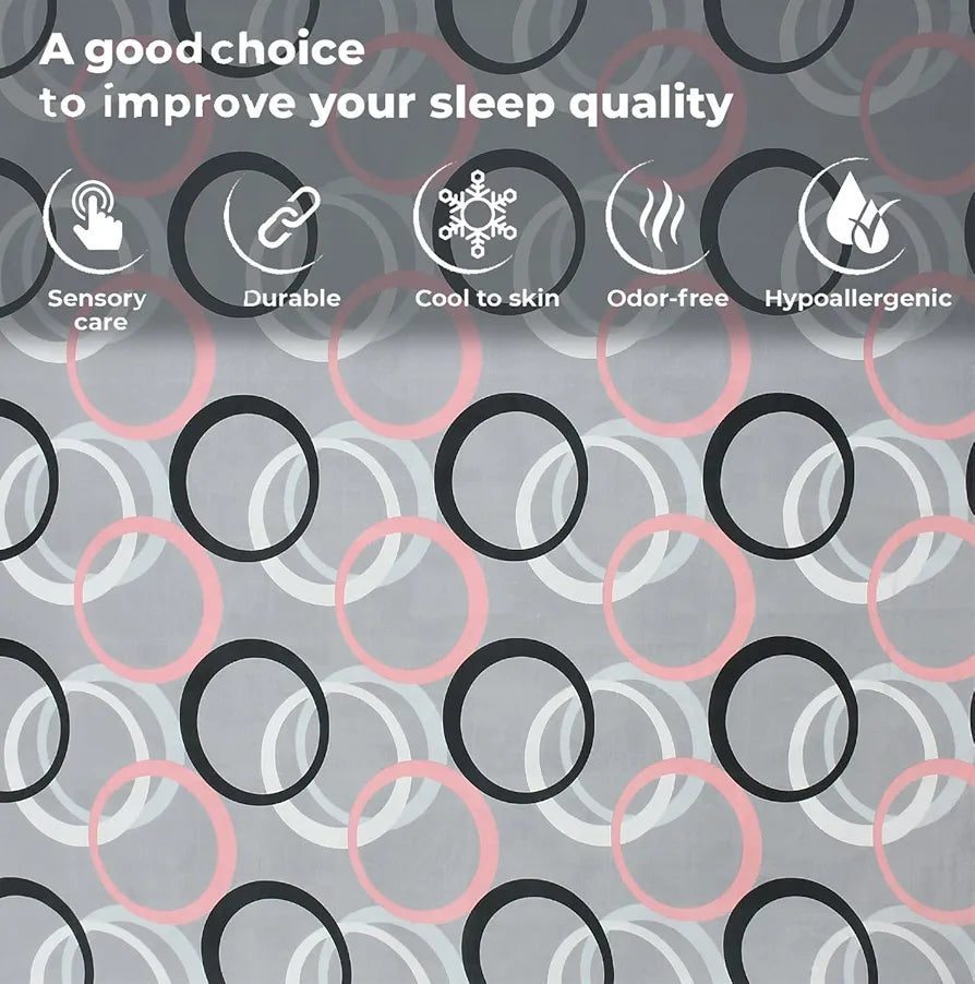 Fresh From Loom King Bedsheet for Double Bed Floral Design Bed Spread with 2 Pillow Covers 144 TC Circle Grey