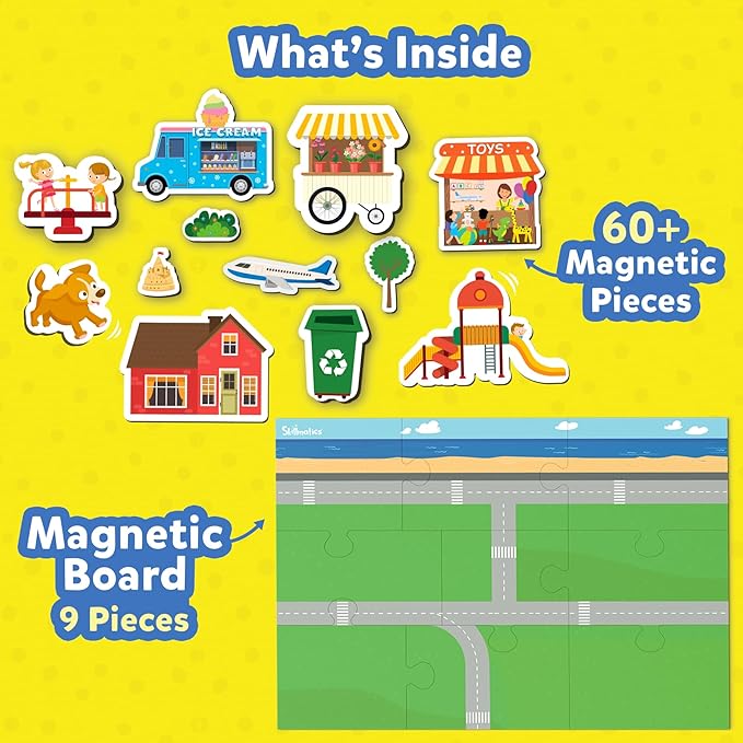 Skillmatics Creative Toy Magnetopia Design Your City Interactive Pretend Play Set for Kids