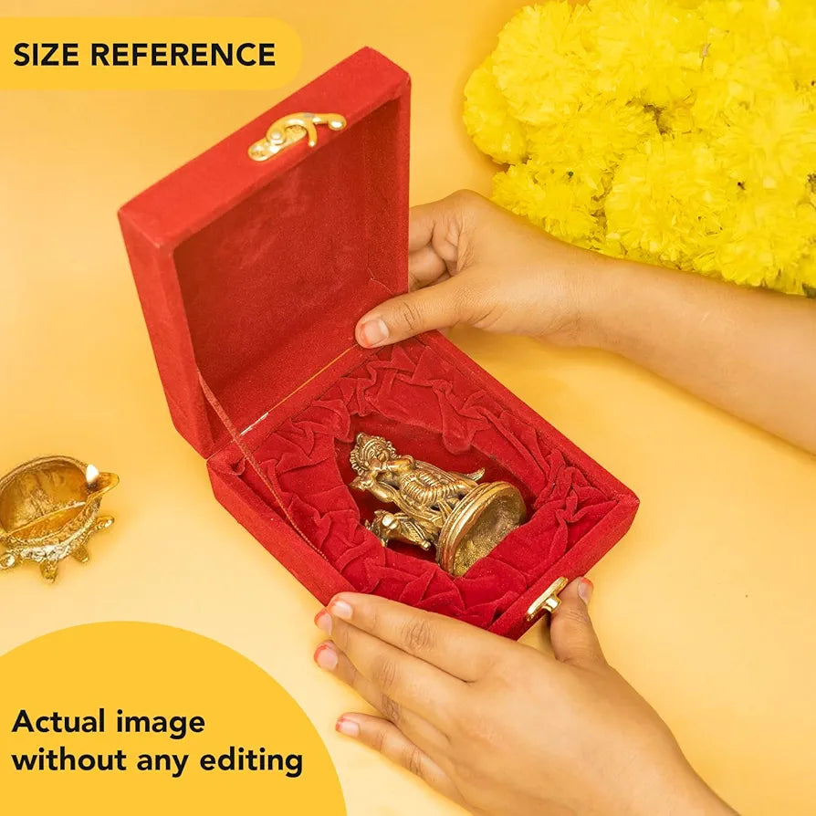 Ekhasa Pure Brass Krishna Murti in Luxury Red Velvet Gift Box God Idols