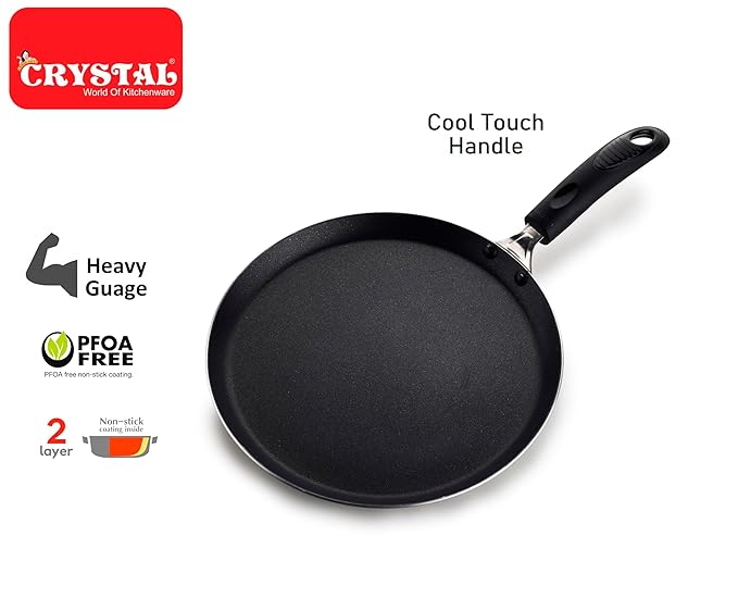 Crystal Classic Series Non Stick Dosa Tawa|Flat Tawa 300 mm - 646 gms