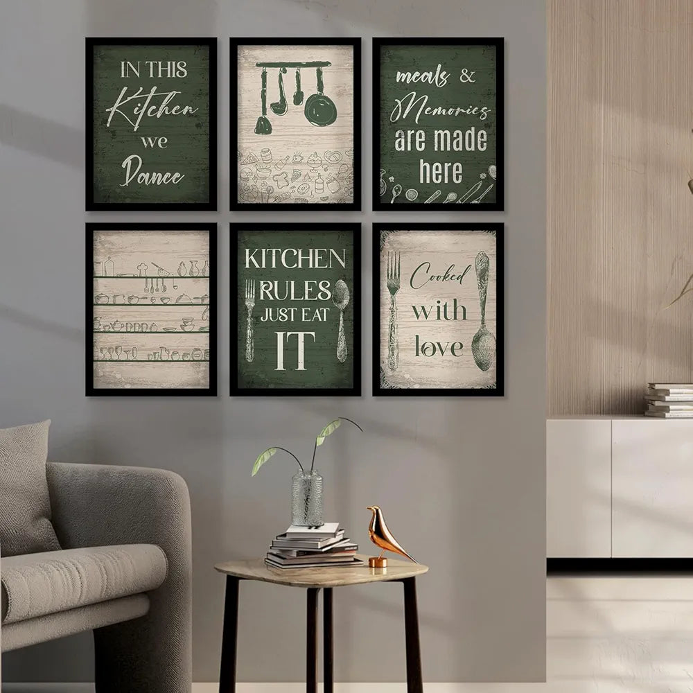 Kotart In This Kitchen Restaurant Quotes Posters with Frame for Kitchen