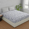 Huesland by Ahmedabad Cotton 144 TC Cotton Bedsheets for King Size Bed with 2 Pillow Covers | Grey & White