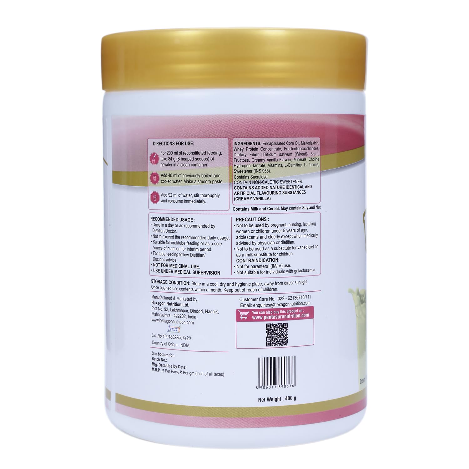 Pentasure Renal - Creamy Vanila - 400 gms