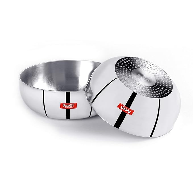 Sumeet 3mm Induction Bottom Aluminium Tasra Set of 2Pcs (1.8Ltr 2.3Ltr)