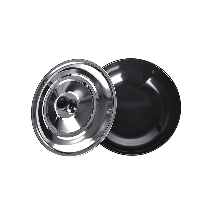 Sumeet 3mm Hard Anodized Deep Tasla with Stainless Steel Lid Size No 12 (22.5 cm 2.3Liter)