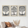 ArtX Paper Monochrome Paintings with Frame Black and White Set of 3