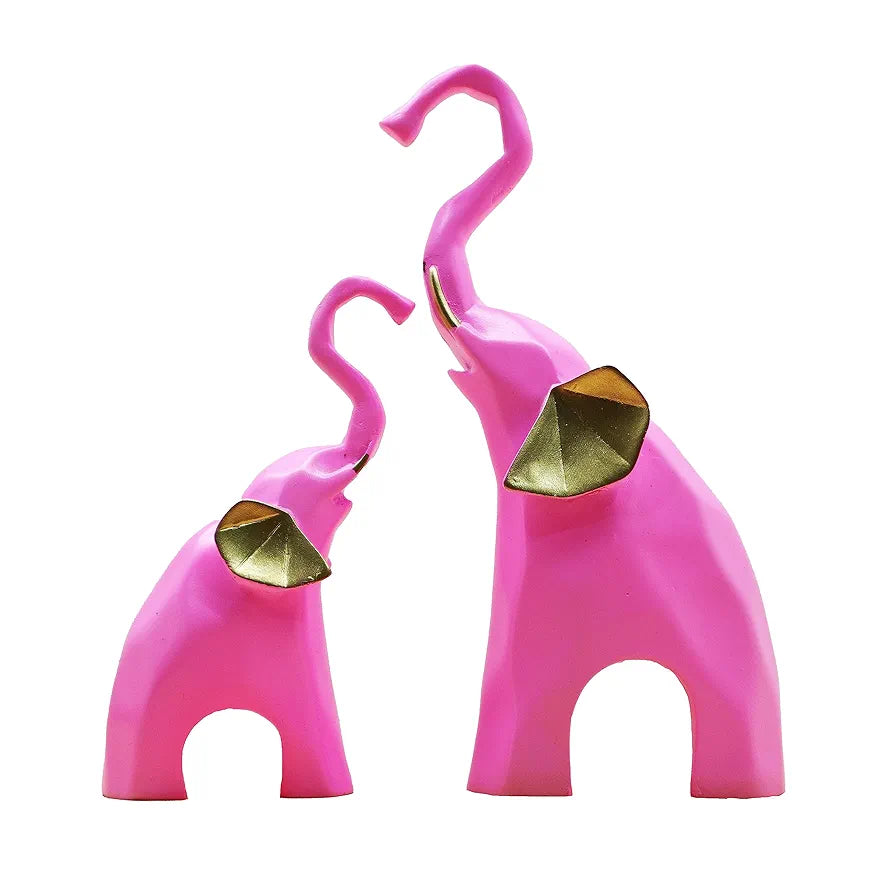 Jaipur Ace Polyresin Elephant Showpiece Statue and Artifacts Pink Elephant