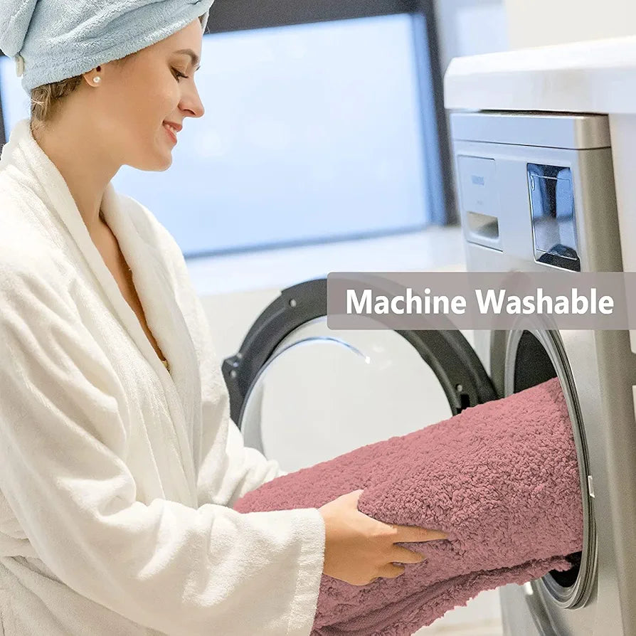 Luxe Home International Microfiber Bath Mat Super Soft Non Slip Vegas Rectangular Mats 45x75 cm Colour Fuscia