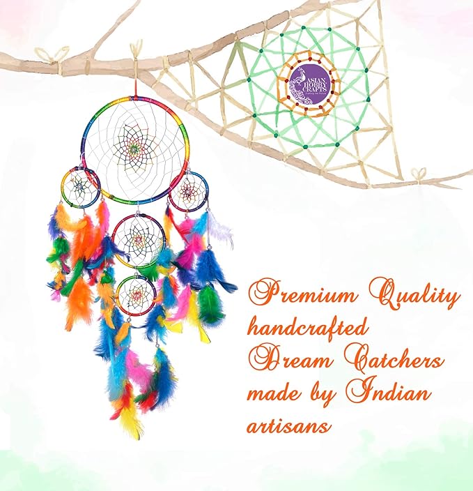 Asian Hobby Crafts Woven Wall Hanging Dreamcatcher | Multicolour