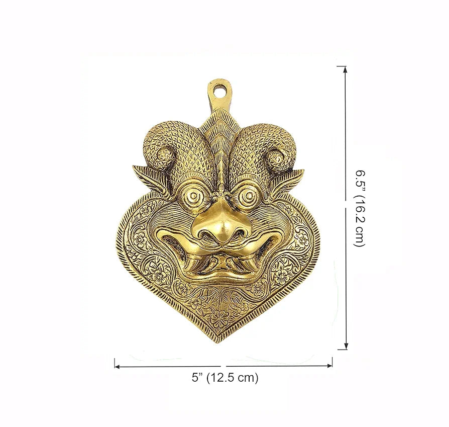 Two Moustaches Yali Brass Wall Hanging Evil Eye Protector