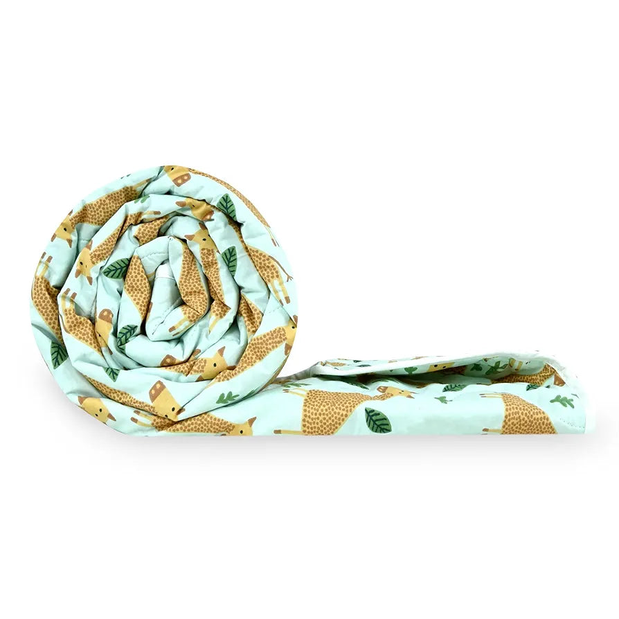 Divine Casa 120 GSM Cotton Single Bed Comforter Soft & Lightweight Reversible All-Season Blanket Colour Misty Jade