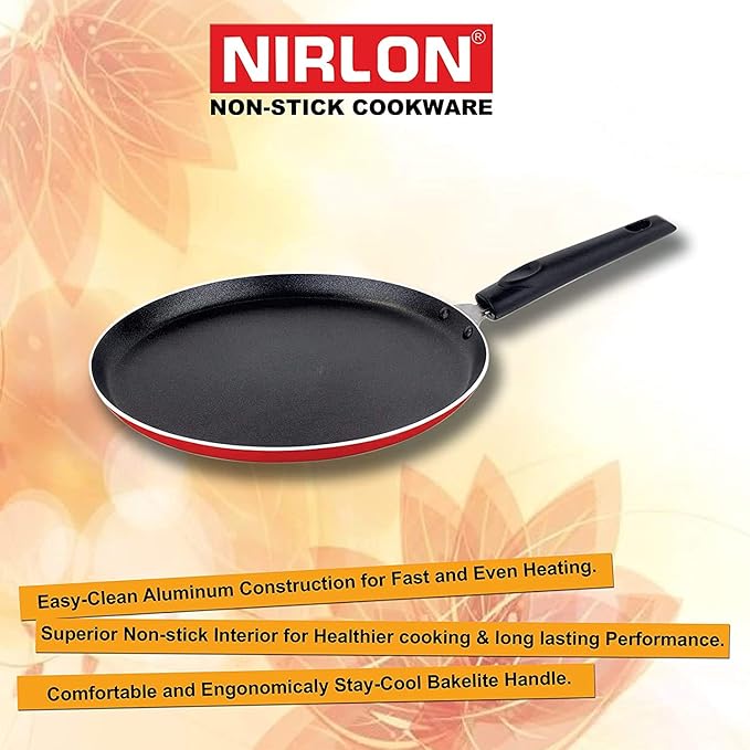Nirlon Non Stick Aluminium Flat Dosa Tawa, Gas Stove Compatible | 25cm