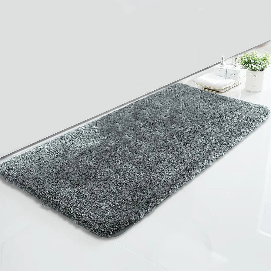 Luxe Home International Microfiber Bath Mat Super Soft Non Slip Vegas Rectangular Mats 60x90 cm Colour Grey