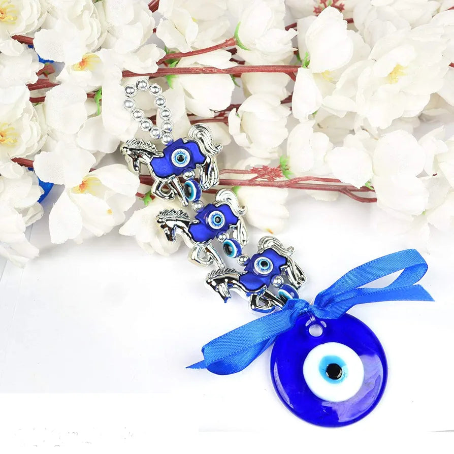 Shubhanjali 3 Horse Evil Eye Hanging for Home
