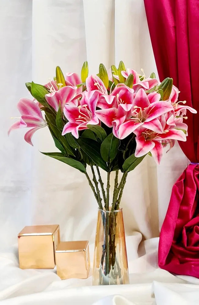 Lily Artificial Flowers Sticks Red