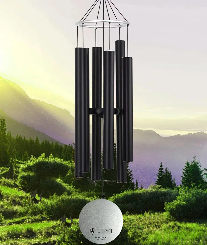 Paradigm Pictures 30.5 inch Big Wind Chimes silver black