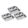 Sumeet Stainless Steel 3 in 1 Compartment plate Set of 3Pcs 24.5 cm Silver