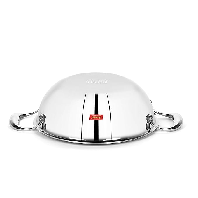Sumeet Cook Smart TriPly Steel-Aluminium-Steel 3 Layers Kadhai  - 1.1 Ltr - 18Cm