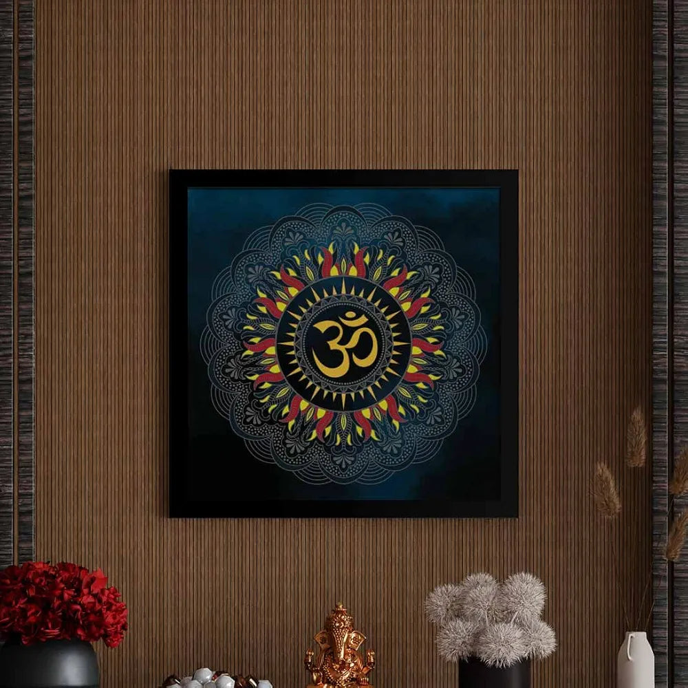 ArtX Om Blue Big Canvas Painting