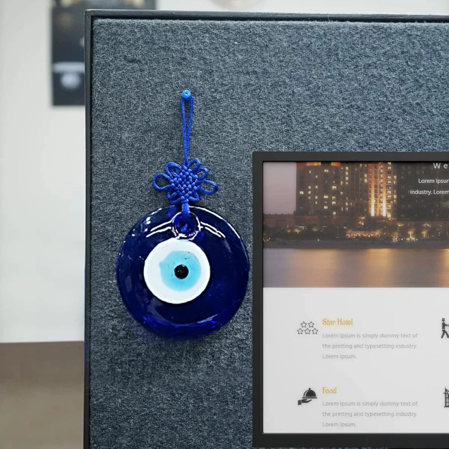 Shubhanjali Glass Evil Eye Hanging for Home 3 Inch