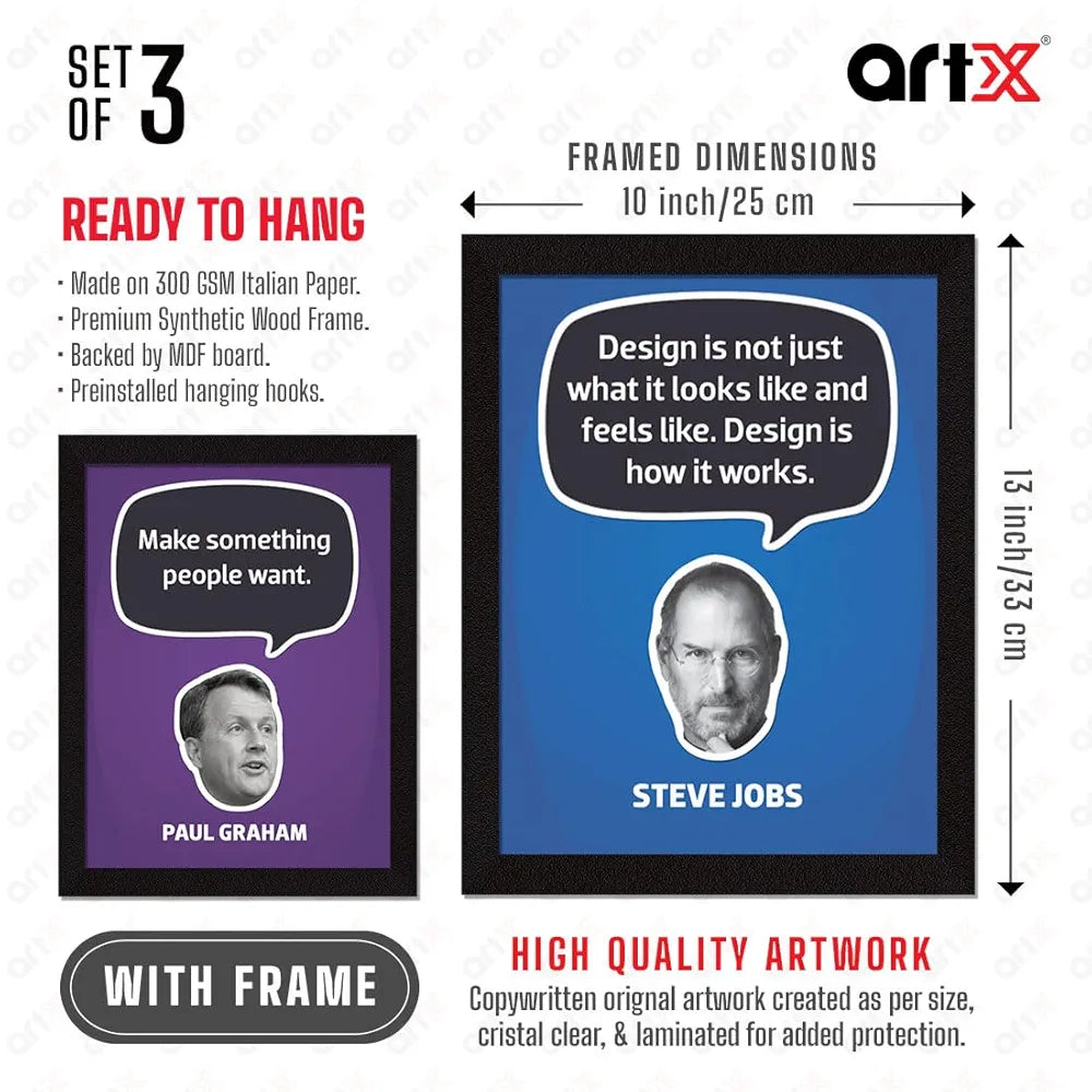 ArtX Paper Famous Motivational Quotes Wall Frames Set of 3