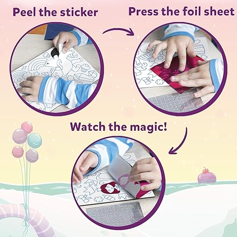 Skillmatics Art & Craft Activity Foil Fun Unicorns & Princesses No Mess Art for Kids Creative Activity
