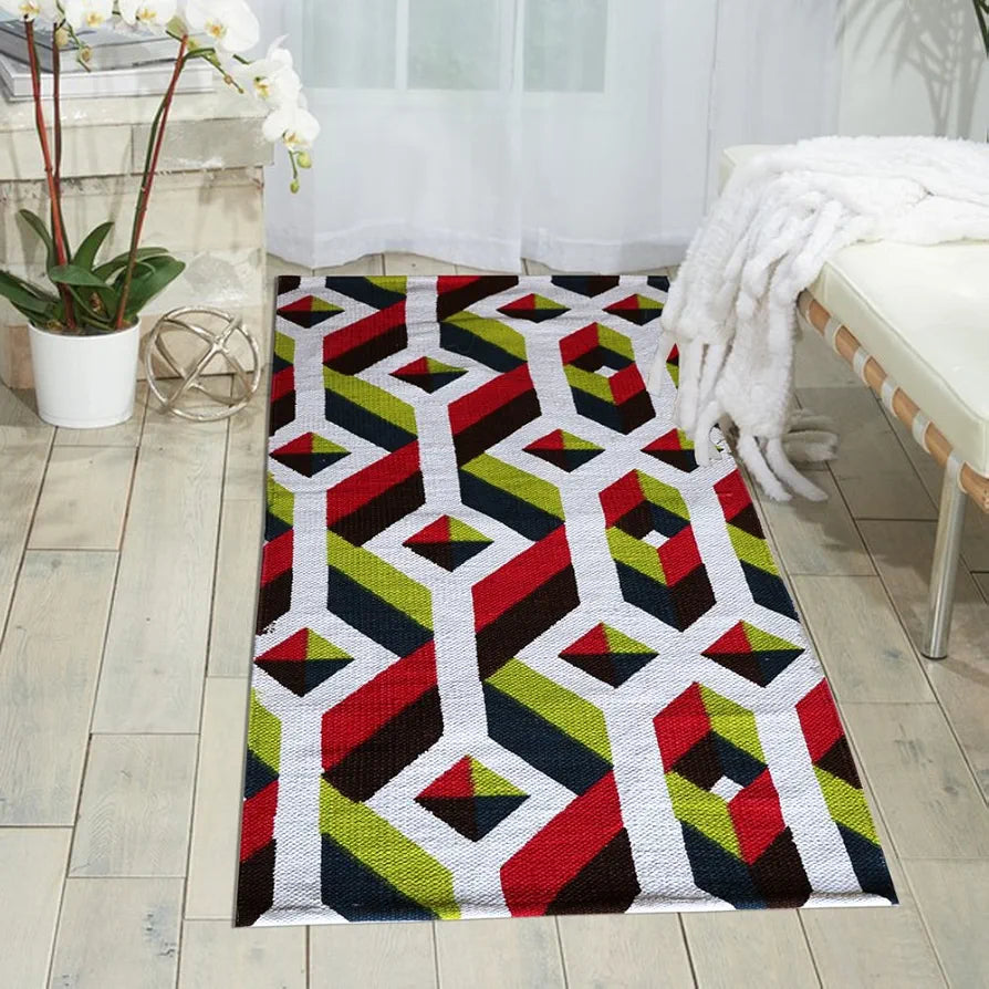The Home Talk Handmade Cotton Carpet Printed Mats Area Rugs