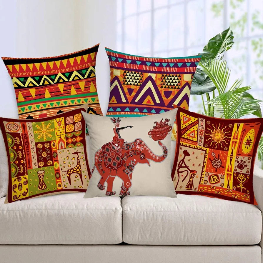 Aerohaven Jute 150 TC Cushion Cover Multicolour, 5 Pieces