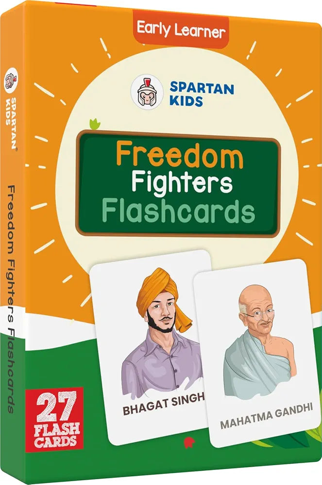 SPARTAN KIDS Freedom Fighters Flash Cards for Kids Cognitive_Skills| 27 Early Learning Flash Cards Easy & Fun Way of Learning 1 Year to 6 Years Babies