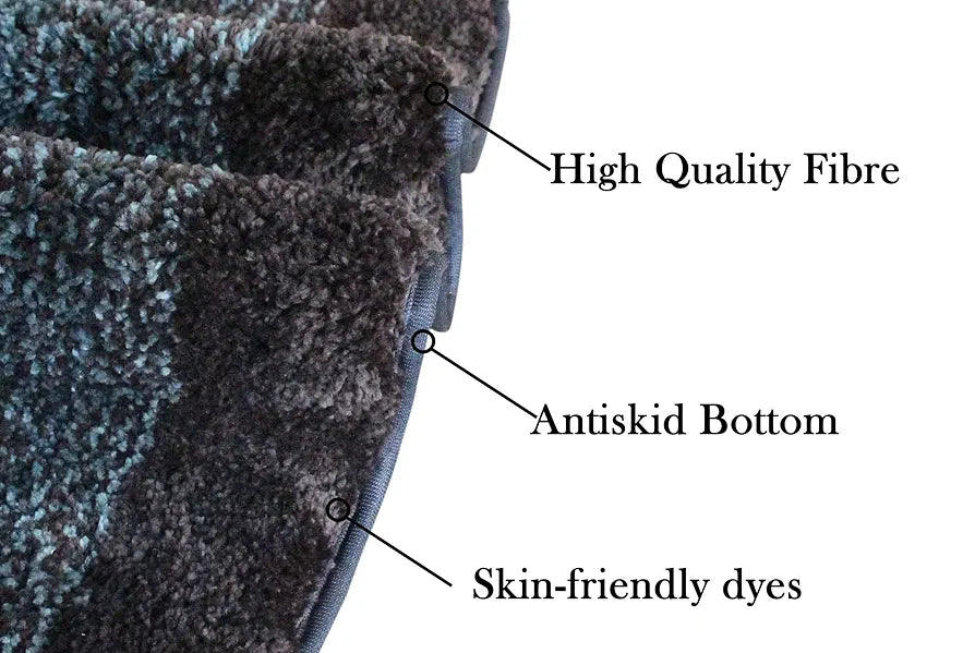 Luxe Home Bath Mat Super Soft Anti Skid Slip Water Soak Washable Oyster Door Mats Colour Burnt Green (Pack of 2)
