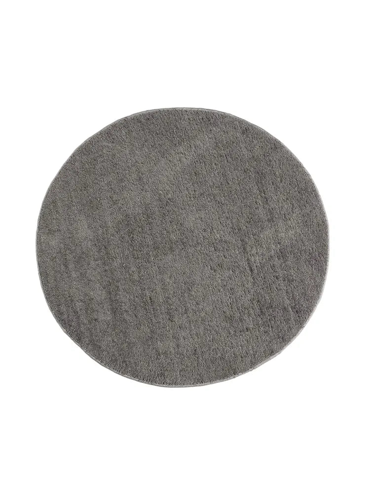 Saral Home Neo Shaggy Yarn Anti-Skid Round Mats Colour Dark Grey