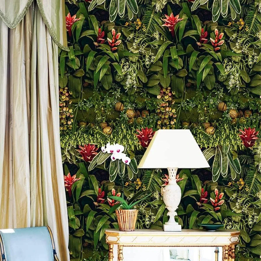 Jaamso Royals Nature Green Peel and Stick 3d Vinyl Wallpaper Nature Wallpaper