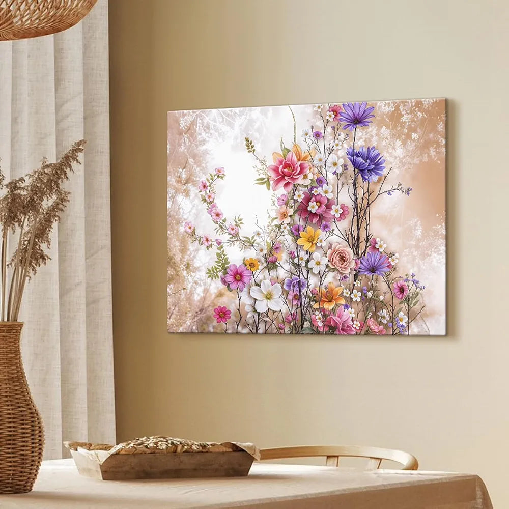 ArtX Canvas Floral Paintings for Living Room Big Size Scenery Flowers Painting