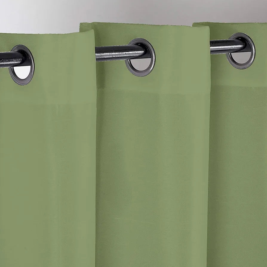 Divine Casa Semi Blackout Door Curtain 7 Feet Colour Pastel Green Super Satin Room Darkening Panel for Home (Pack of 1)