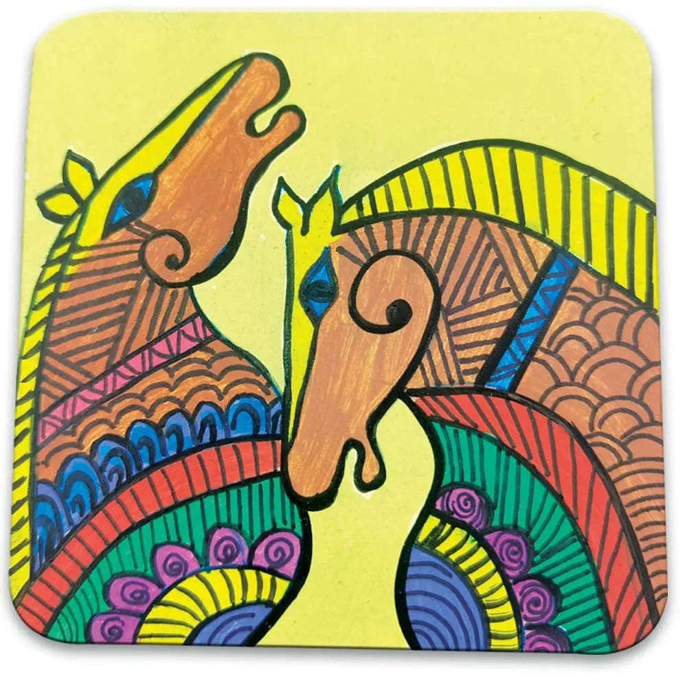 TOYKRAFTT Glass Painting Kit for Kids| Gifts for Girls Boys Age 8+| Madhubani Arts & Crafts Kit Glass Painting Madhubani Kit