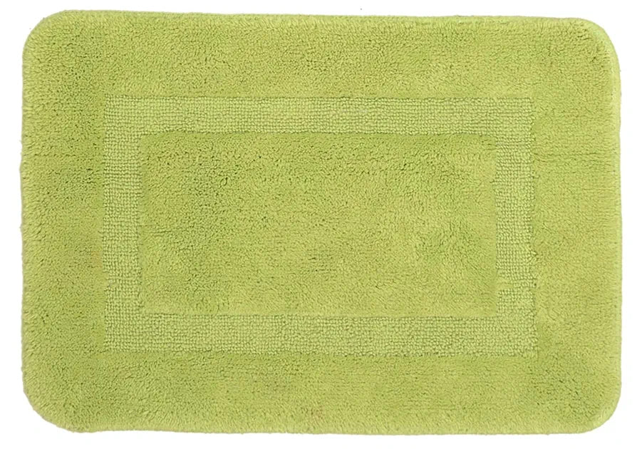 Saral Home Cotton Anti Slip Bathmat Set with Contour Colour Green