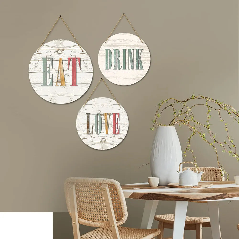 Kotart Wooden Wall Hanging Home Decor Items Eat Drink Love